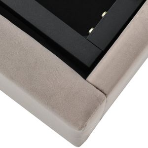 Merax Hydraulisch Eenpersoonsbed 90x200cm - Fluweel Gestoffeerd Bed met Verstelbaar Hoofdeinde en Metalen Lattenbodem - Modern Bedframe met Opbergruimte - Lichtgrijs