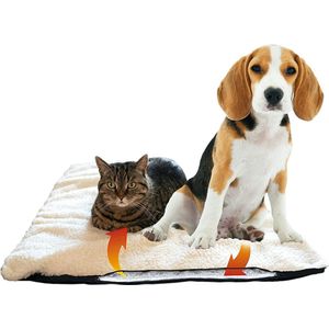 warmtedeken hond 90 x 64 cm - zelfverwarmende deken hond - wasbaar & kraakvrij - elektrische deken hond - warmtemat hond