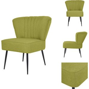 vidaXL Retro Cocktailstoel Groen - 64x73x81 cm - Dik gevuld met schuim - Multiplex en grenenhout frame - Fauteuil