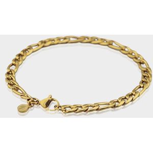 Figaro Armband 5 mm - Gouden Schakelarmband - 21 cm lang - Armband Heren - Olympus Jewelry