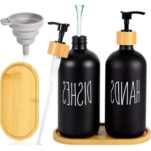 500 ml zeepdispenser voor keuken en badkamer - accessoires voor vaatwasser - set van 2 - zwart