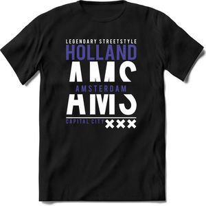 Amsterdam - Holland | TSK Original & vintage | T-Shirt Heren - Dames | Paars | Perfect Cadeau Shirt | Grappige Spreuken - Zinnen - Teksten | Maat M