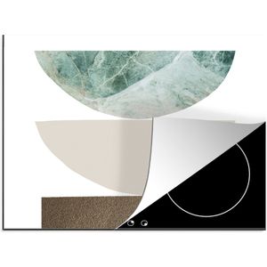 KitchenYeah® Inductie beschermer 65x52 cm - Geometrische vormen - Minimalisme - Pastel - Kookplaataccessoires - Afdekplaat voor kookplaat - Inductiebeschermer - Inductiemat - Inductieplaat mat