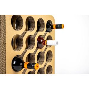 Kartonnen wijnrek golf - Voor 16 flessen - 45x24x49 cm - KarTent