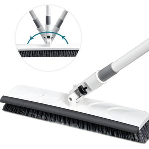Vitasa Bezem - Binnen & Buiten - Schuurborstel - Schrobborstel met Telescopische Steel 80 tem 132 cm - Zachte Bezem - Straatbezem - Douche Trekker - Breedte 32 cm - Wit