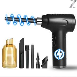 Zenvo 4-1 Air Duster Pro - Perslucht - Handstofzuiger Draadloos - Vacuumpomp - Kruimeldief - Oplaadbaar & Draadloos - 120W - Zwart