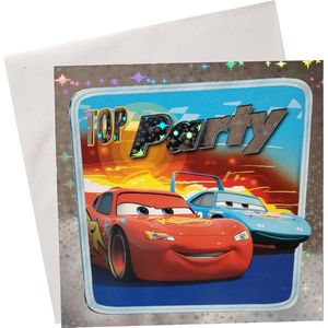 Uitnodigingen Disney Vierkant - Cars - Top Party