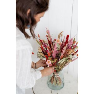 Boeket droogbloemen Amelia | Droogboeket in romantische kleuren | Lengte 70 centimeter | Per boeket te bestellen