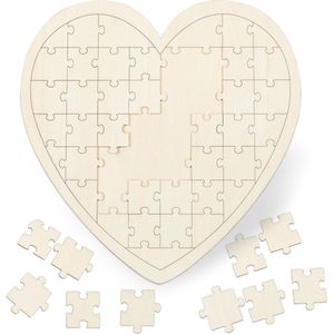 Relaxdays hart puzzel huwelijk - blanco puzzel - hout - gastenboek bruiloft - diy