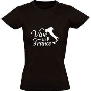 Vive la France Dames T-shirt | Italië | Frankrijk | Rome | Parijs | Topografie | Aardrijkskunde | cadeau | kado  | shirt