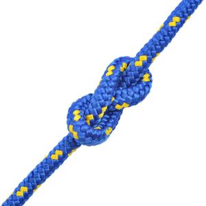 vidaXL Boot touw - 12 mm - 250 m - Polypropyleen - Blauw Boottouw - Polyester Touw - Vaar Touw - Zeil Touw - Aanmeer Lijn