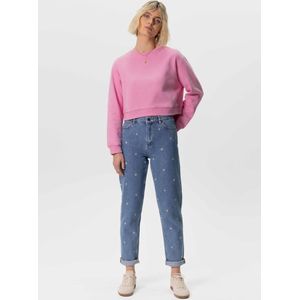 Sissy-Boy - Belem blauwe girlfriend jeans met madeliefjes embroidery