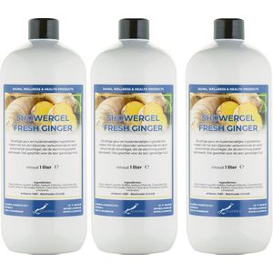 Douchegel Fresh Ginger 1 liter - set van 3 stuks - showergel