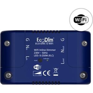 EcoDim WiFi led linline dimmer, ECO-DIM.13 WiFi, Min & Max instelbaar, plaatsing boven het plafond, 250W LED