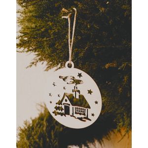 Set van 5 kerst huis ornamenten