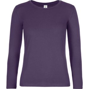 T-shirt Dames S B&C Ronde hals Lange mouw Urban Purple 100% Katoen