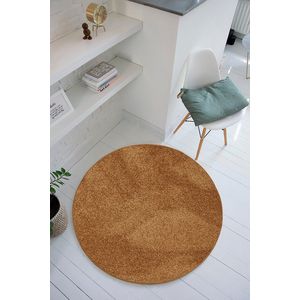 Carpet Studio Santa Fe Vloerkleed Rond Ø 130cm - Laagpolig Tapijt Woonkamer - Tapijt Slaapkamer - Kleed Terracotta