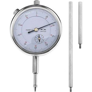 Metrische Dial Indicator Set met 50 en 100mm Extension Stuurpen Staaf 0-10MM Bereik Meten 0.01mm Nauwkeurig