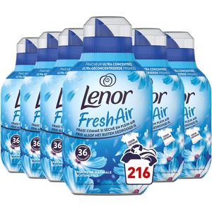 6x Lenor Wasverzachter Fresh Air Ochtendfris 36 Wasbeurten 504 ml