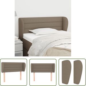 The Living Store Hoofdbord met randen 103x23x78/88 cm stof taupe - Klassieke Hoofdbord - Bedhoofdbord - Taupecleur - Stoffen Hoofdbord - Hoofdbord Met Armen