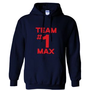 Gildan Hoodie Formule 1 Max Racing ""Team #1 Marineblauw"" Maat XXL - Hoody met Capuchon - Trui Race Fan - Kampioen