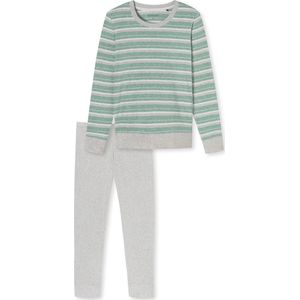 Schiesser dames pyjama badstof - Streep - 46 - Groen