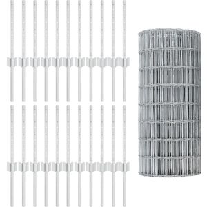 vidaXL - EuroFence - met - 22 - U - Palen - Zilver - 0,4x50 - m - Staal