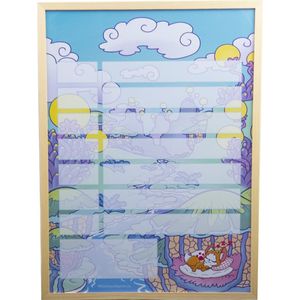 Kinderplanbord - 60 x 45 cm - Weekplanner kind en beloningssysteem - Blauw met Zaza