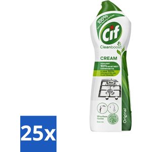 Cif - Schuurmiddel - Cream Original - Verwijdert Hardnekkig Vuil - 750ml - Bulkverpakking - 25 stuks