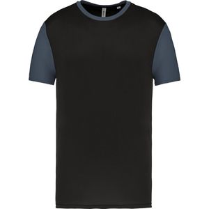 Tweekleurig herenshirt jersey met korte mouwen 'Proact' Black/Grey - XXL