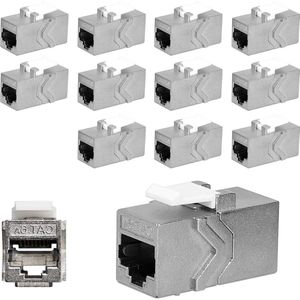 Netwerkkabelkoppeling - Metalen behuizing - RJ45 en CAT6A - Afgeschermde keystone module
