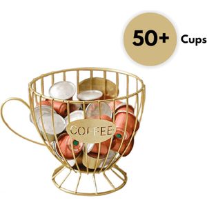 Koffiecups houder - Capsulehouder nespresso - Capsulehouder dolce gusto - ijzer - Goud