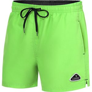 Ladeheid LA-ZA-SWS-Short Heren Zwembroek - Zwemshorts - met zijzakken en achterzak - sneldrogend - met binnenslip van mesh - Koordsluiting - Polyester - Lichtgroen/Zwart - L