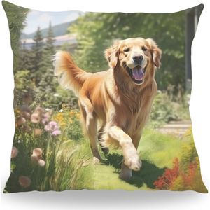 Kussen - Huisdier Portret - Golden Retriever 1 - 50 cm