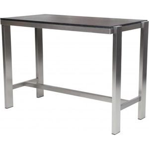 Statafel met RVS onderstel Praag bladkleur Blank Matlak