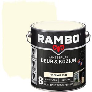 Rambo Pantserlak Deur & Kozijn Hoogglans Dekkend - Goed Reinigbaar - Ivoorwit - 2.5L