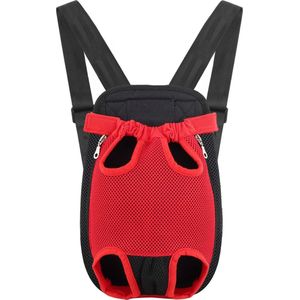 JAXY Draagtas Hond - Hondenrugzak - Hondendraagtas - Hondentas - Honden Draagtas - Draagzak Hond Tot 5.4 kg - Maat L - Rood