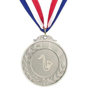 Akyol - saxofoon medaille zilverkleuring - Saxofoon - cadeau muzikant - leuk cadeau voor je vriend om te geven - verjaardag muzikant