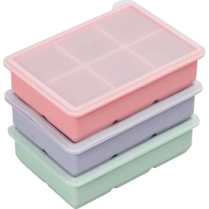 Ijsblokjesvorm met deksel - 3 stuks - siliconen - ijsblokjeshouder - stapelbaar - vaatwasmachinebestendig - bier - wijn - babysnacks