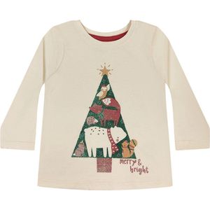 Kerst T-shirt Kerstboom Glitter - Meisjes