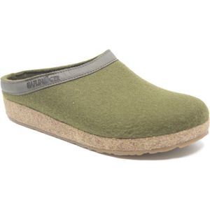 Haflinger Pantoffels Dames - Grizzly Torben - Olijfgroen - Maat 41