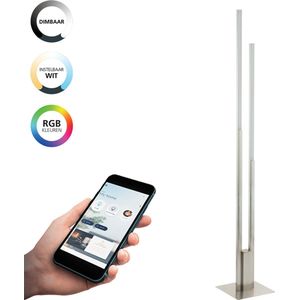 EGLO connect.z Fraioli-Z Smart Vloerlamp - 175,5 cm - Grijs/Wit - Instelbaar RGB & wit licht - Dimbaar - Zigbee