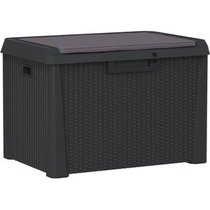 vidaXL - Tuinbox - met - zitkussen - 125 - L - polypropeen - antracietkleurig
