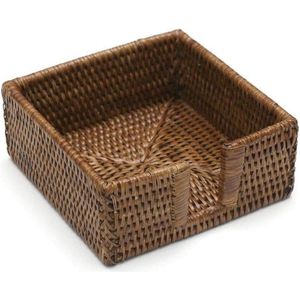 Houder voor cocktail-servetten rotan en mand bruin 25 x 25 cm met 1 nieuwe zoekwoord napkin holder