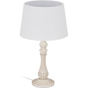 Relaxdays schemerlamp landelijk - tafellamp - nachtlampje volwassenen - E14 fitting - wit