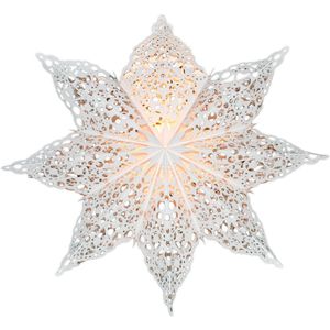 Kerstster met verlichtingsset nr. 20 - Witte Snowflake - Kerstverlichting - Kerstdecoratie - Ø 60 cm - Kerst