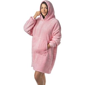 Yucka - Hoodie deken met mouwen - Fleece deken - Plaid - Hoodie blanket - Roze