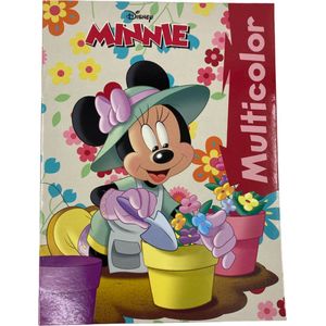 MultiColor kleurboek - Disney Minnie Mouse met bloempotten 32 pagina's waarvan 16 kleurplaten en 16 voorbeelden - voor kinderen - geschikt voor kleurpotloden en stiften - knutselen - kleuren - cadeau - kado - verjaardag - kerst - Sinterklaas