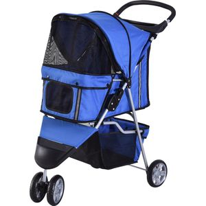 PawHut Hondenwagen hondenbuggy honden pet stroller buggy 4 kleuren 3/4 wielen D00-041