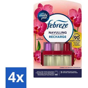 Ambi Pur 3volution - Thai Orchidee Navulling - Luchtverfrisser - 20 ml - Voordeelverpakking - 4 stuks